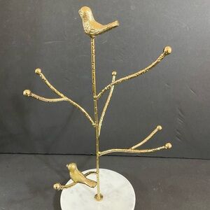 Gold Bird Sculpture on Marble Base